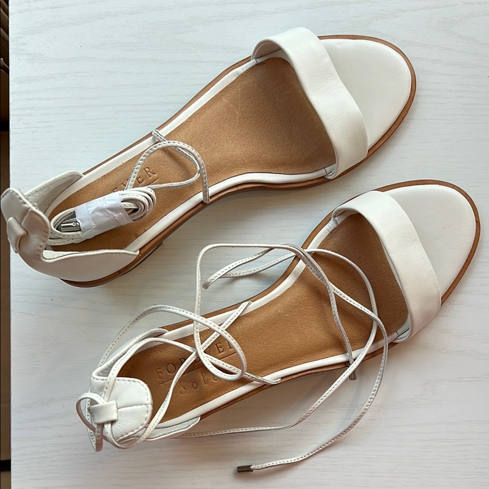 Elegant White Leather Sandals